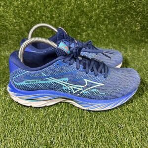 Mizuno Women Wave Rider 27 Blue Running Shoes Sneakers Size 8.5